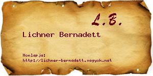 Lichner Bernadett névjegykártya